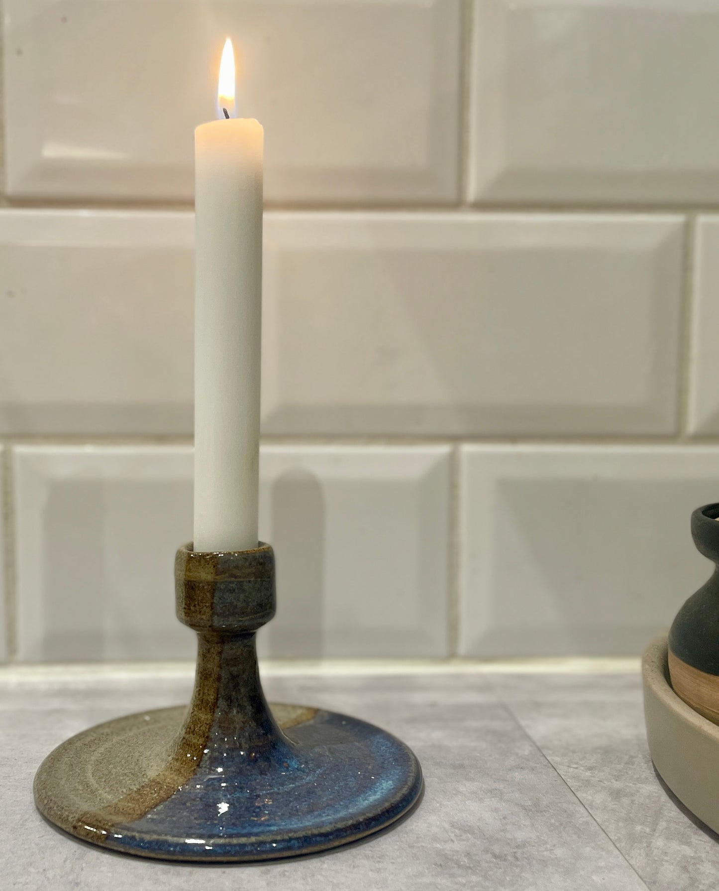 Ljusstake Plan Fot - Blå/Transparent